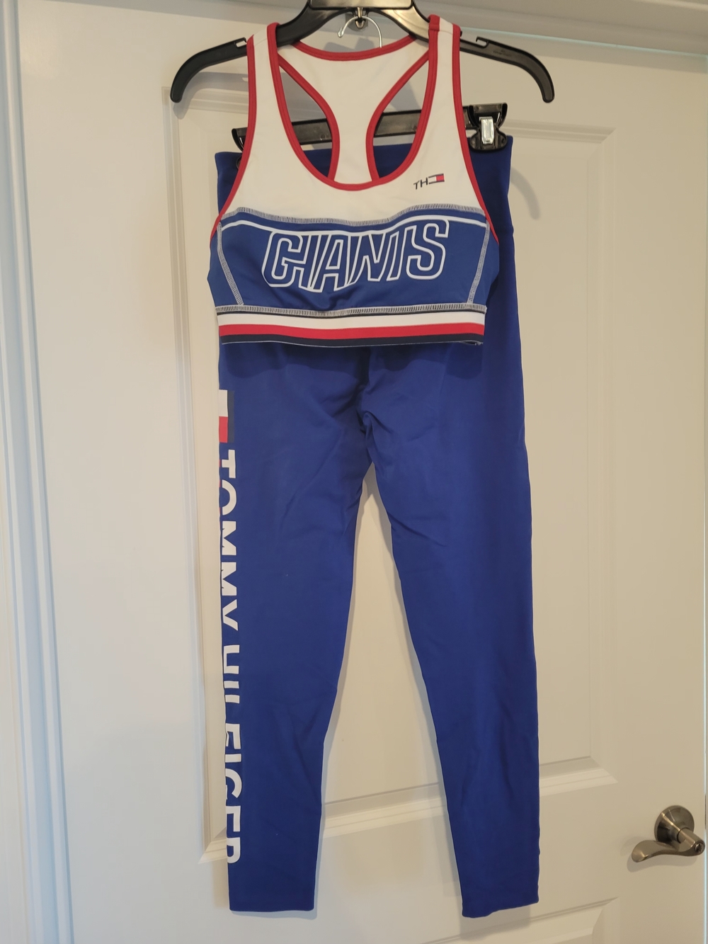 Tommy Hilfiger Giants Blue Sports Set - Crop Tank & Leggings Sz M